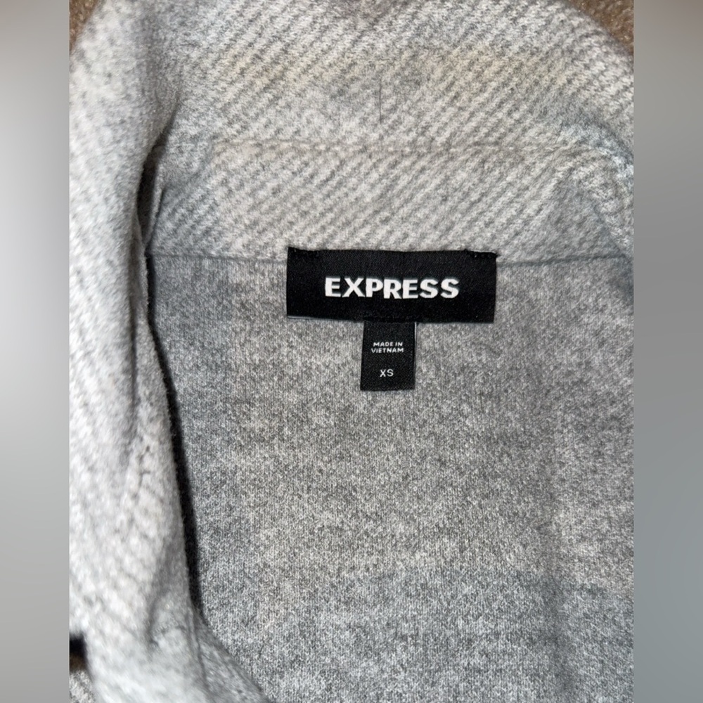 Express Light Gray Herringbone Jacket - image 3